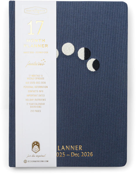 2025-2026 A Dopo Moon Phases Embroidered Hardcover Weekly Planner