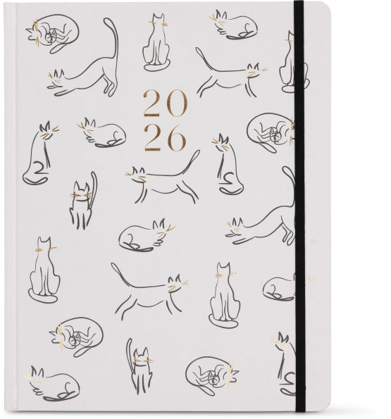 2026 Weekly Desk Planner Cat Sketches