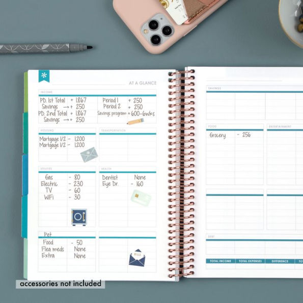 Prompted Budget Planner, Silver/Coiled