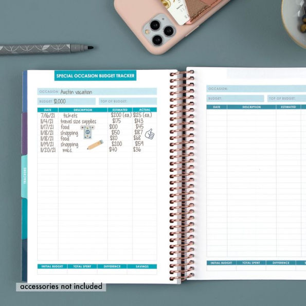 Prompted Budget Planner, Silver/Coiled