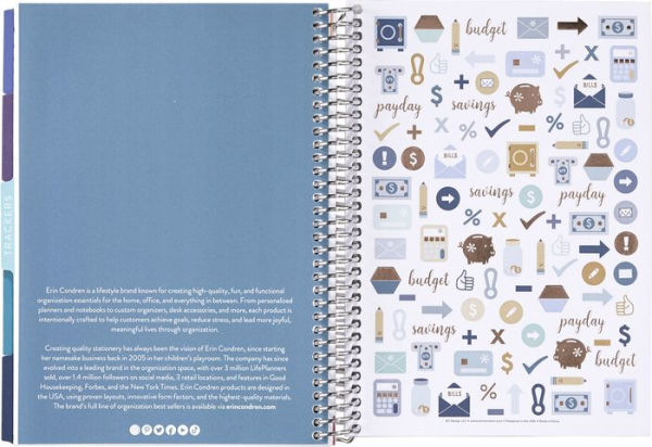 A5 Budget Planner by Erin Condren, Silver/Coiled Circle Geometric