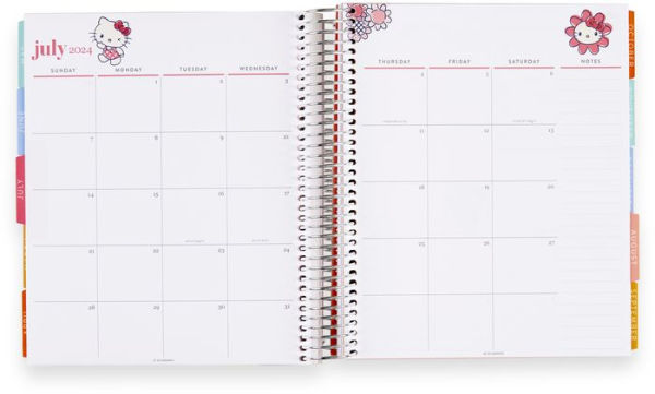 2024 Hello Kitty Happy Campers LifePlanner (January-December) with Hello Kitty Theme Throughout by Erin Condren - Spiral Weekly Planner (Vertical Layout), Monthly Calendar & Journal