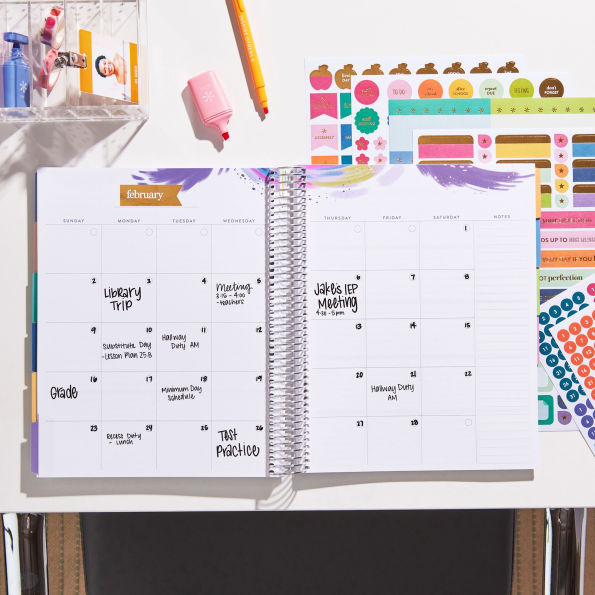 Undated Teacher Lesson Planner Prisma Stripes