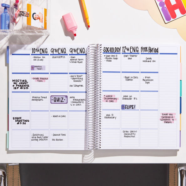 Undated Teacher Lesson Planner Prisma Stripes