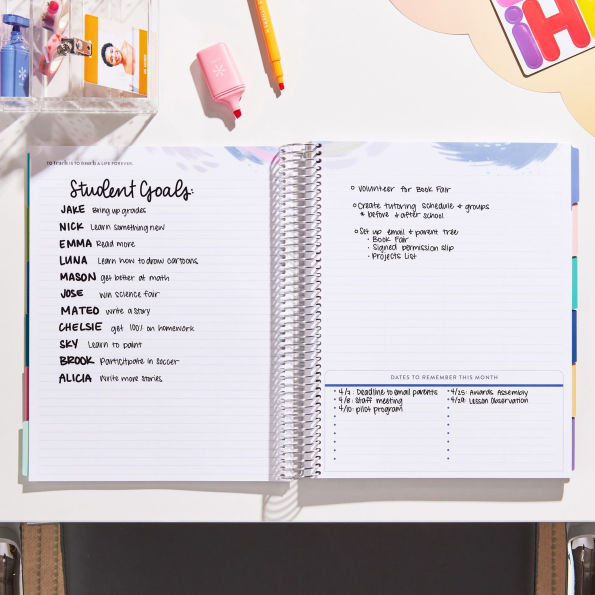 Undated Teacher Lesson Planner Prisma Stripes