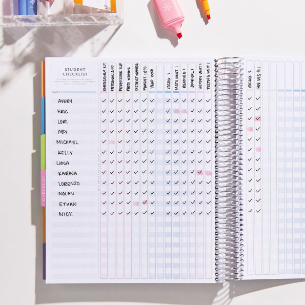 Undated Teacher Lesson Planner Prisma Stripes