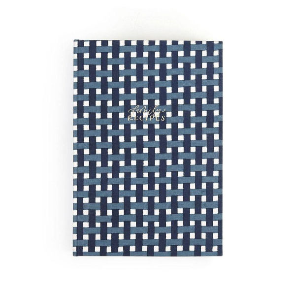 Navy Gingham Heirloom Recipe Book