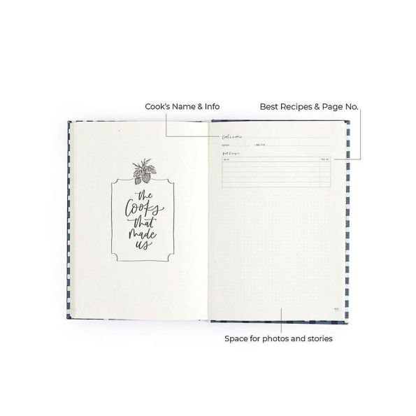 Navy Gingham Heirloom Recipe Book