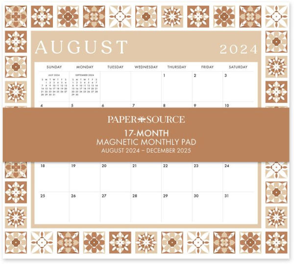 2024-2025 Paper Source Neutral Monthly Magnetic Calendar