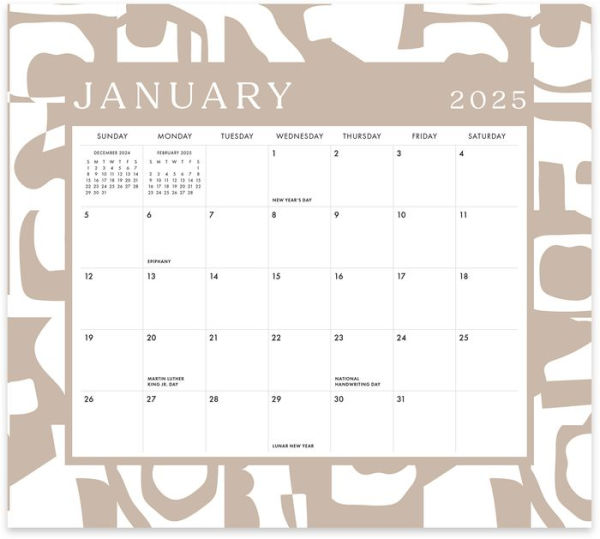 2024-2025 Paper Source Neutral Monthly Magnetic Calendar