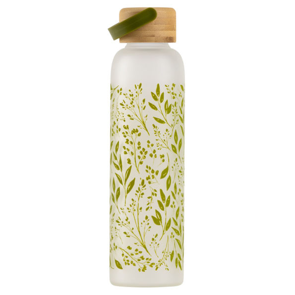 19oz Glass Water Bottle - Leaves