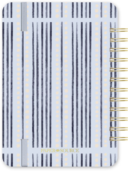 2025 Paper Source Blue Simplistic Lines Weekly Spiral Planner