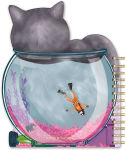 Alternative view 2 of 2025 Paper Source Fishbowl Cat Diecut Planner