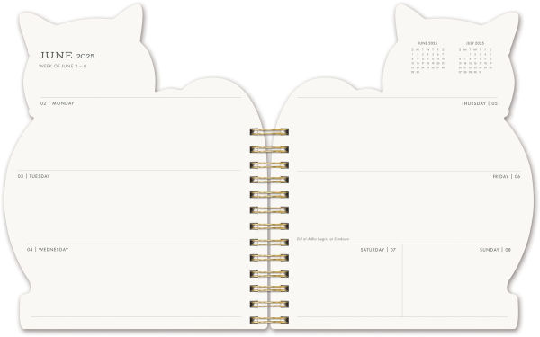 2025 Paper Source Fishbowl Cat Diecut Planner