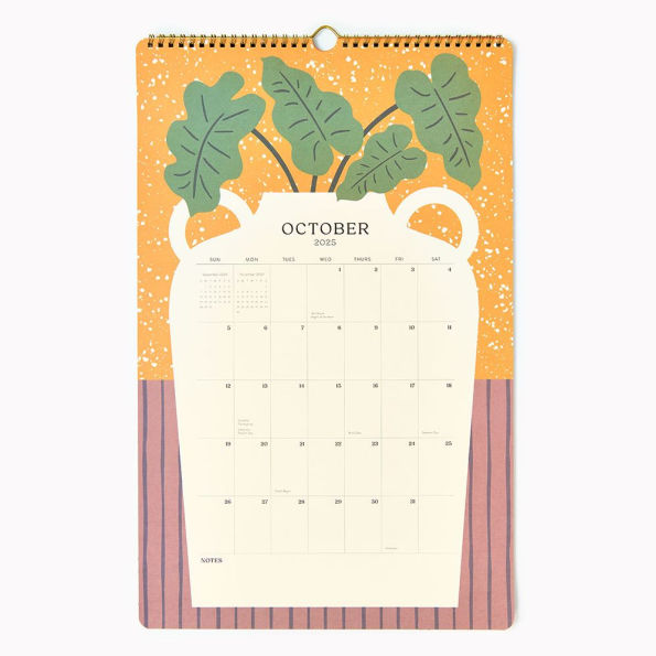2025-2026 Paper Source Flower Vase Tall Wall Calendar