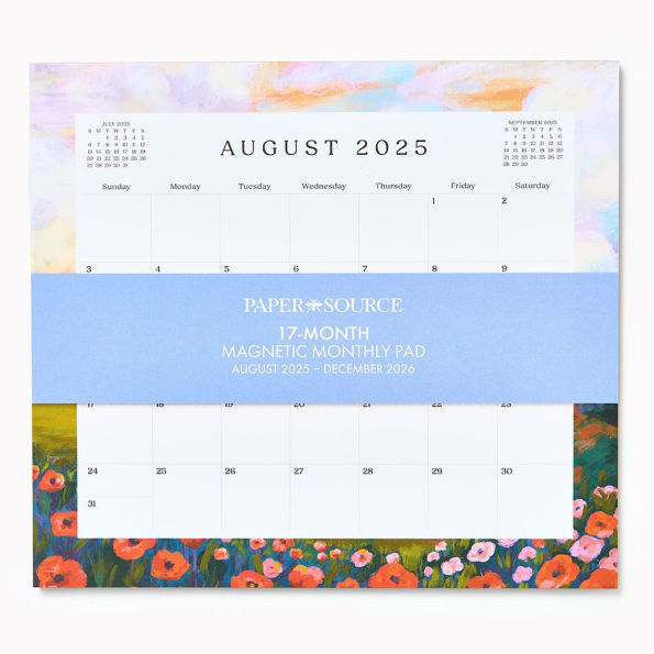 2025-2026 Paper Source Landscapes Monthly Magnetic Calendar