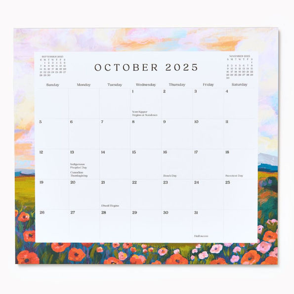 2025-2026 Paper Source Landscapes Monthly Magnetic Calendar