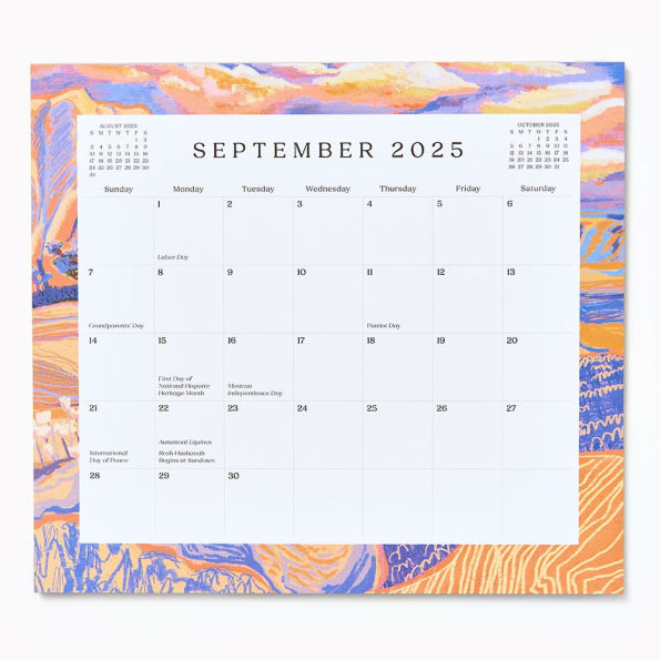2025-2026 Paper Source Landscapes Monthly Magnetic Calendar