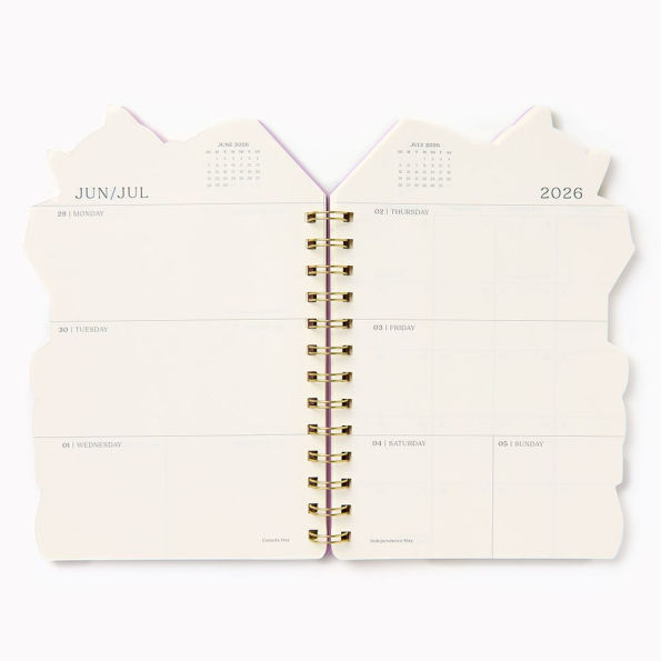 2026 Paper Source Sleepy Book Cat Die Cut 12M Planner - Exclusive