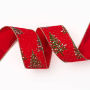 Snowy Trees On Red Extra Wide Ribbon