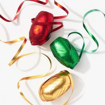 Metallic Holiday Ribbon Eggs S/5