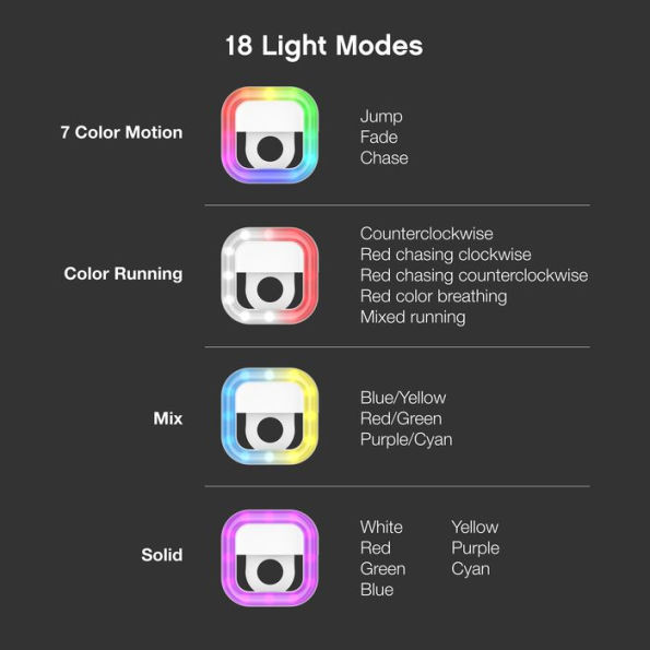 RGB Selfie Halo Light - Square