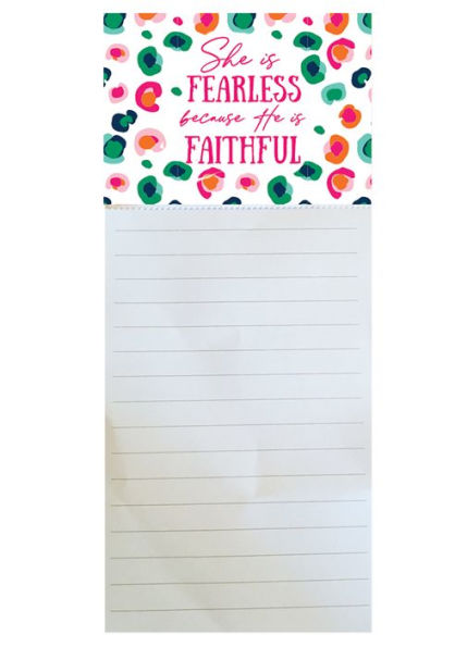 She is Fearless because He is Faithful Magnetic Notepad
