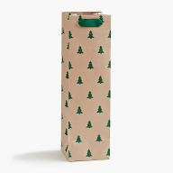 Title: Green Glitter Tree Wine Bag