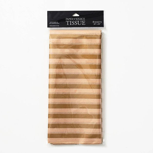 Cream & Gold Stripe Tissue Paper