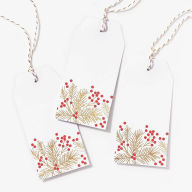 Title: Red Berries on Pine Branches S/10 Tags