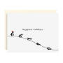 Holiday Boxed Cards Penguins Black/Persimmon Set of 8