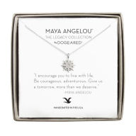 Title: Maya Angelou ''I Encourage You...'' Cutout Starburst Necklace, Sterling Silver, 16'', Author: Dogeared Jewels & Gifts