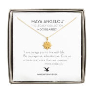 Title: Maya Angelou ''I Encourage You...'' Cutout Starburst Necklace, Gold, 16'', Author: Dogeared Jewels & Gifts