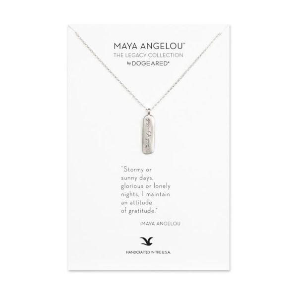 Maya Angelou ''Attitude of Gratitude'' Quote Pendant Necklace, Sterling Silver, 18''