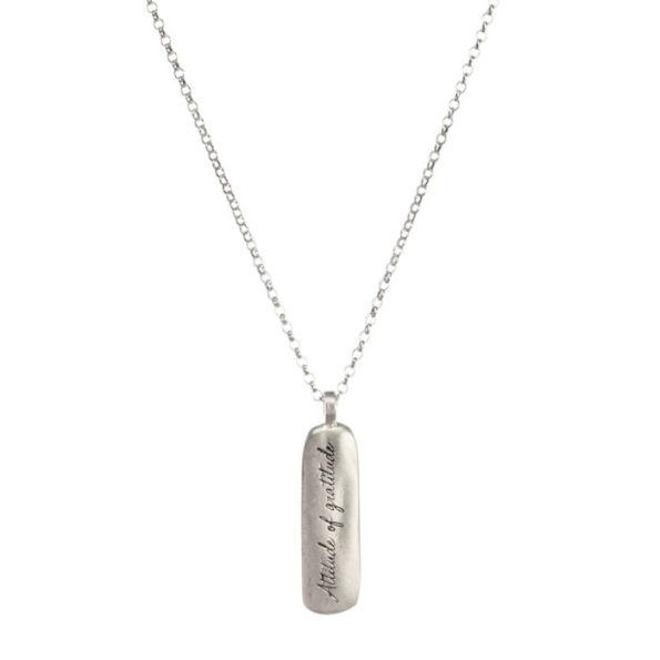 Maya Angelou ''Attitude of Gratitude'' Quote Pendant Necklace, Sterling Silver, 18''