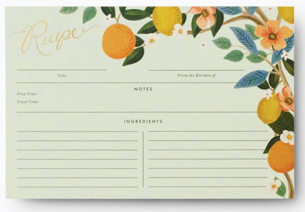 Citrus Grove Recipe Cards