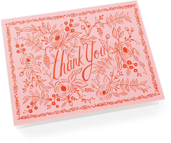 Rosé Thank You Greeting Card