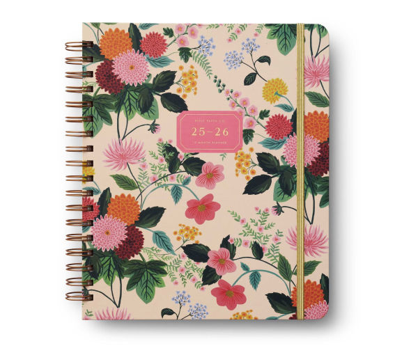 2025-2026 Dahlia 17-Month Academic Hardcover Spiral Planner