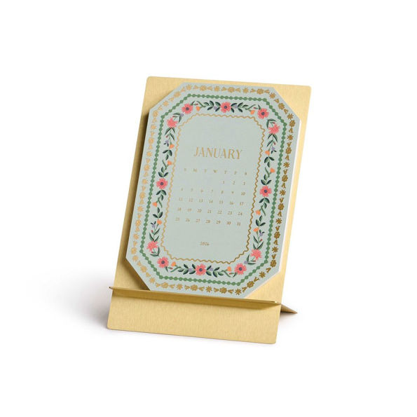 2026 Wildwood Brass Easel Desk Calendar