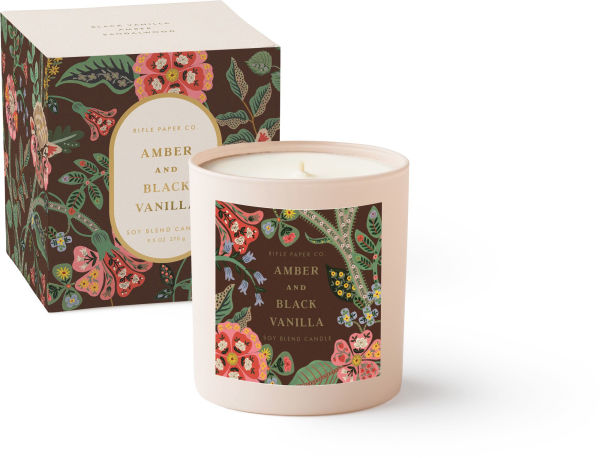 Gracie Amber and Black Vanilla 9 oz Glass Candle