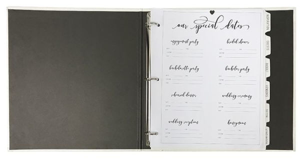 Leatherette 3 Ring Binder Wedding Planner