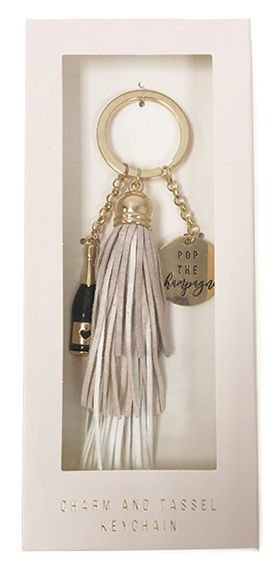 Pop The Champagne Tassel Key Chain