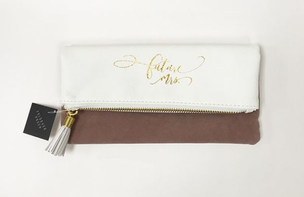 Future Mrs. Leatherette Fold Over Zipper Pouch 8