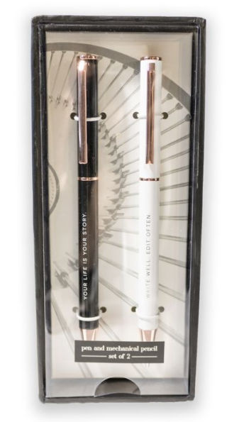 Black and Marble Mechanical Pen & Pencil set