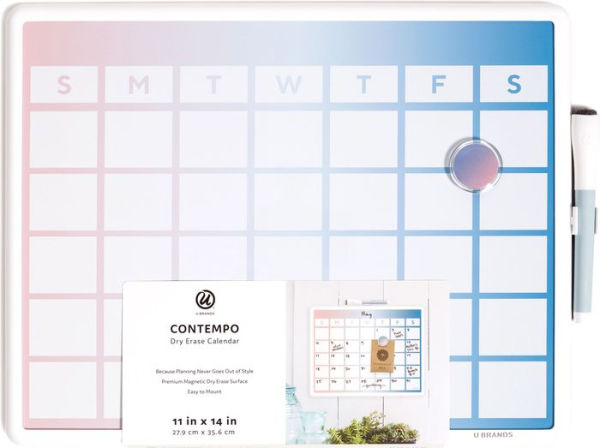 2-in-1 Dry Erase Calendar Combo Board w/ Marker & Magnet