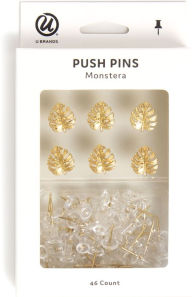 Title: U Brands Fashion Push Pins, Monstera