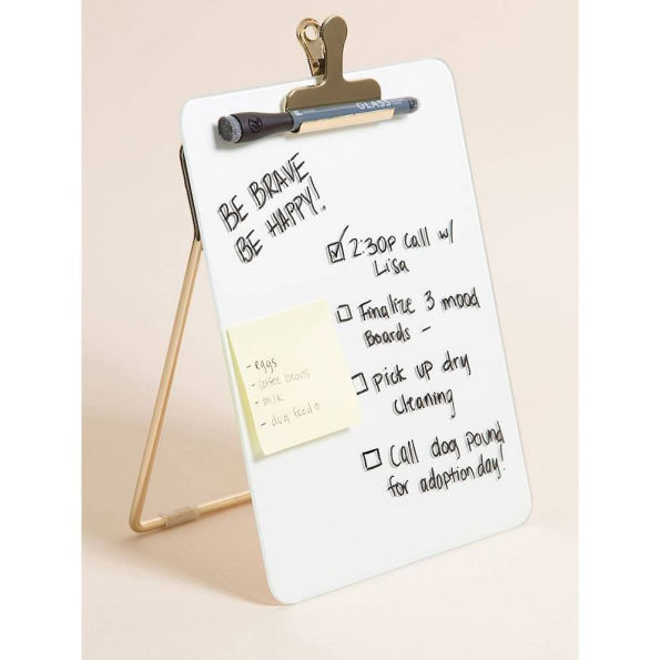 Desktop Gold Glass Dry Erase Board