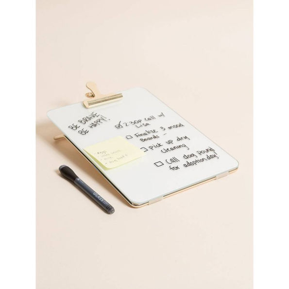Desktop Gold Glass Dry Erase Board