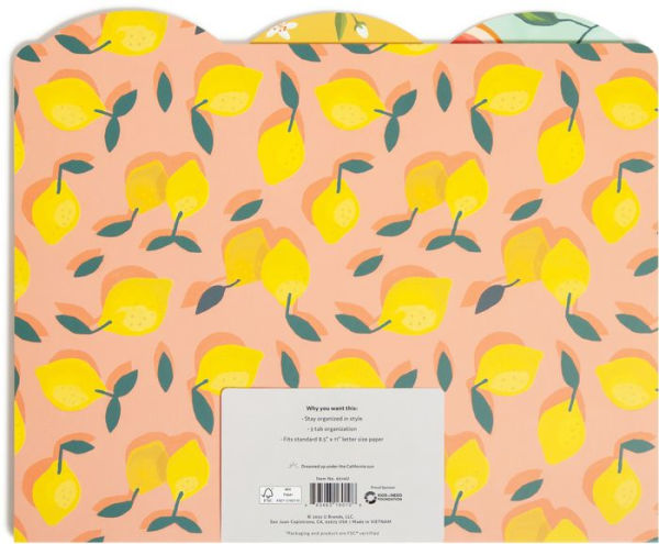 U Brands FSC 6ct Citrus Squeeze File Folders