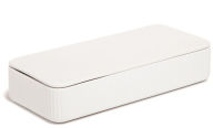 Title: Fluted Ceramic Pencil Box - White